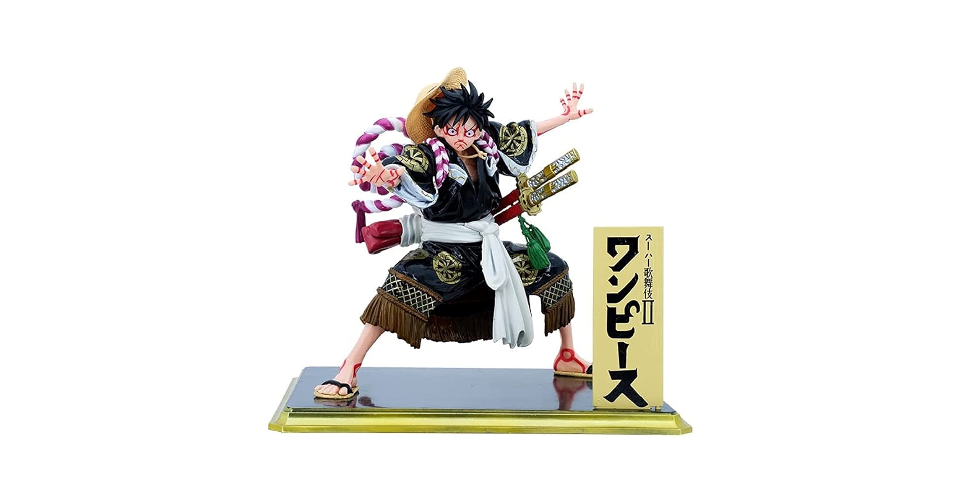 Amazon.co.jp: ワンピース麦わら帽子黒着物歌舞伎ルフィ 19 センチ